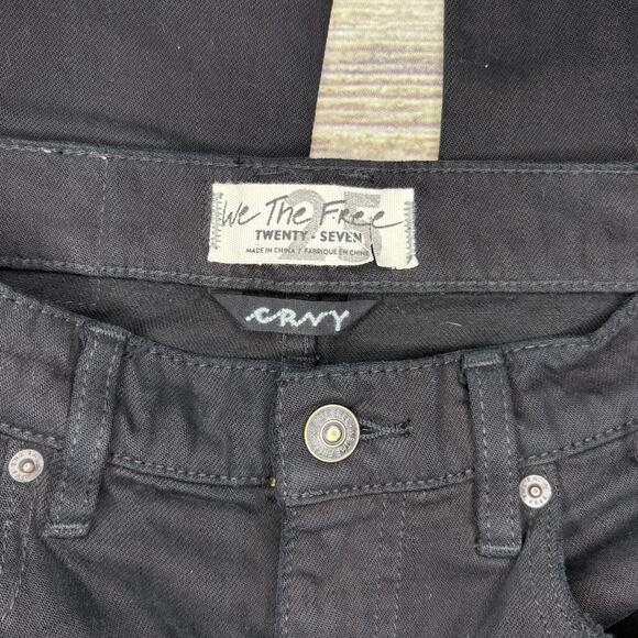 We the Free Black Curvy Straight Distressed Grunge Thrashed Jeans Womens Sz 25 - Picture 6 of 9